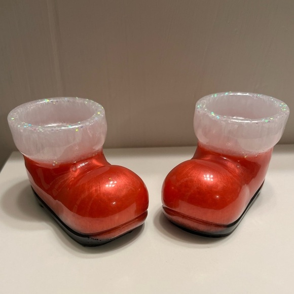 None Other - Custom made Santa Boots candle holders